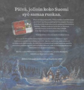 saarioisten jouluromanttinen laatikkomainos hesarissa